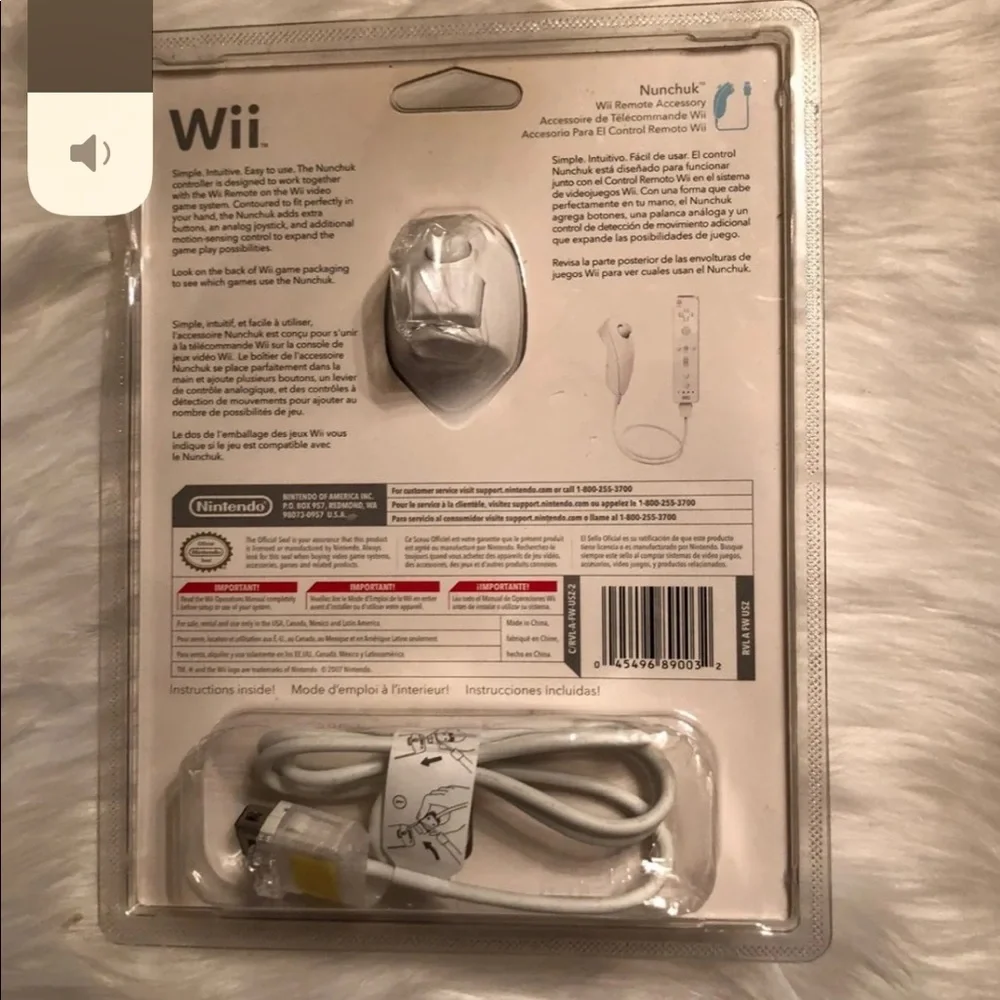 Nintendo WII Nunchuck Remote Accessory White